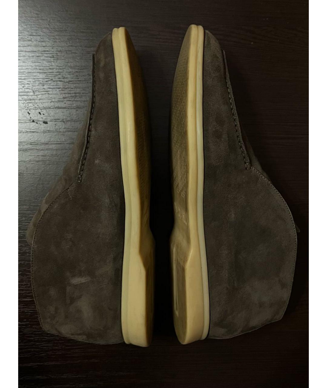 LORO PIANA Коричневые замшевые лоферы, фото 3