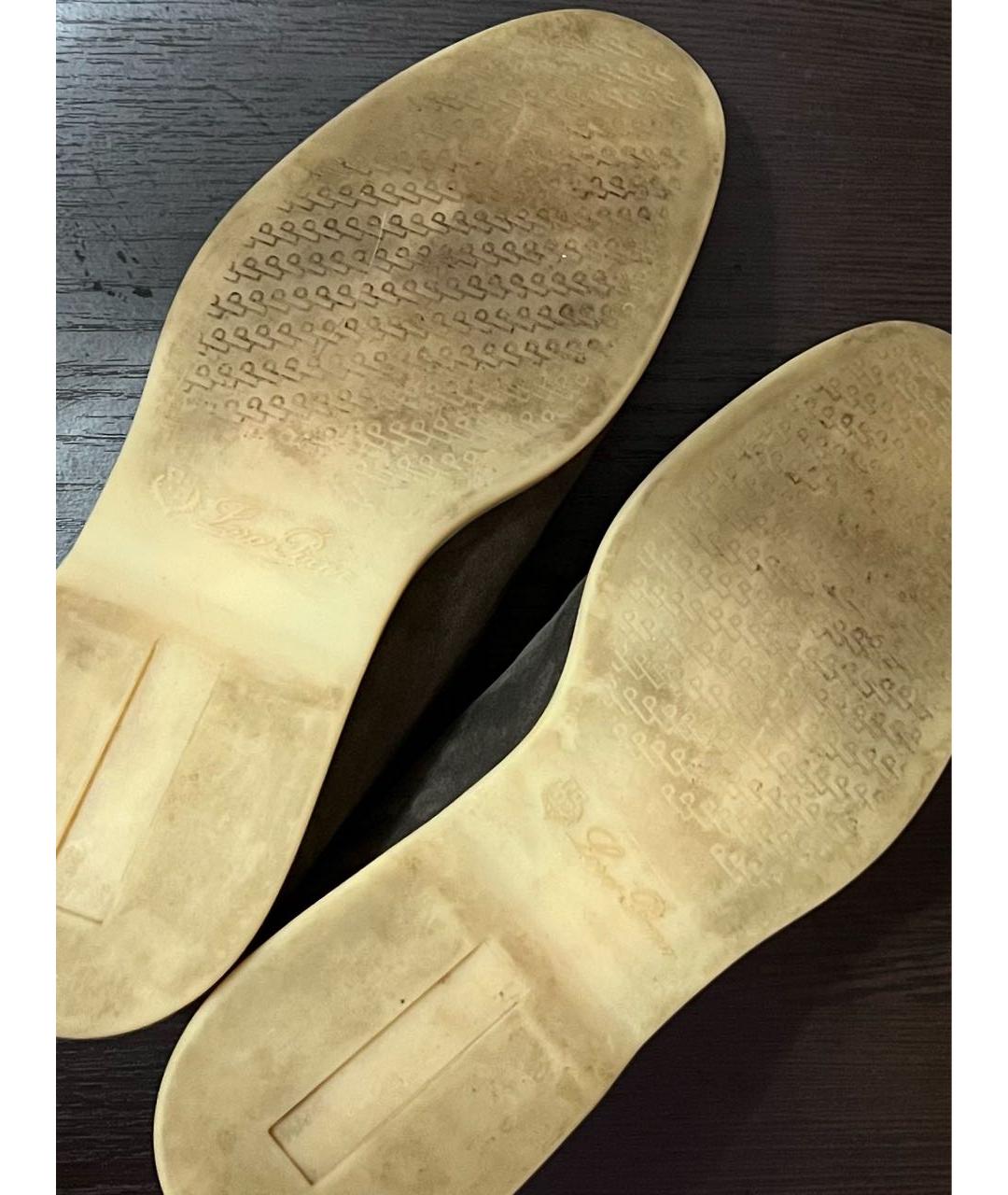 LORO PIANA Коричневые замшевые лоферы, фото 8