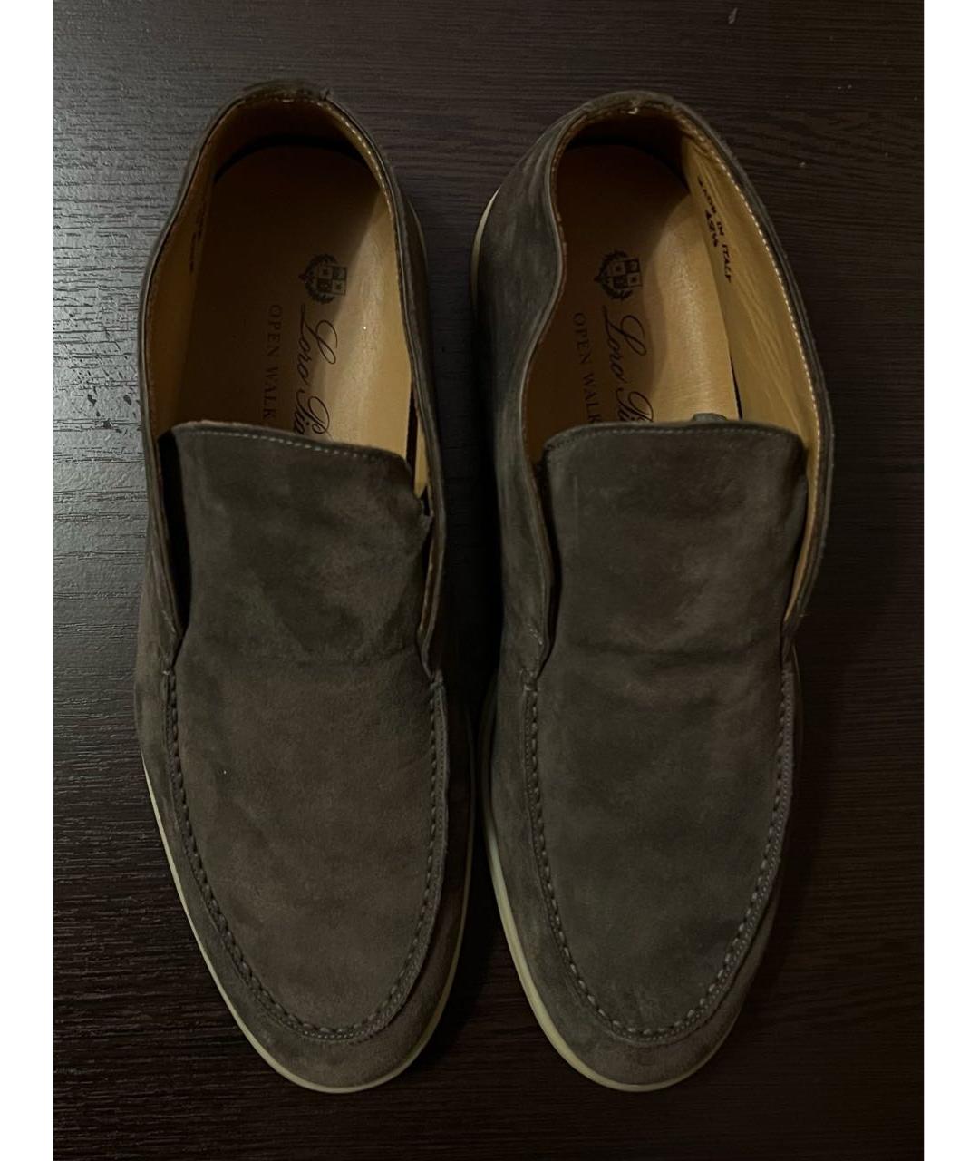 LORO PIANA Коричневые замшевые лоферы, фото 2