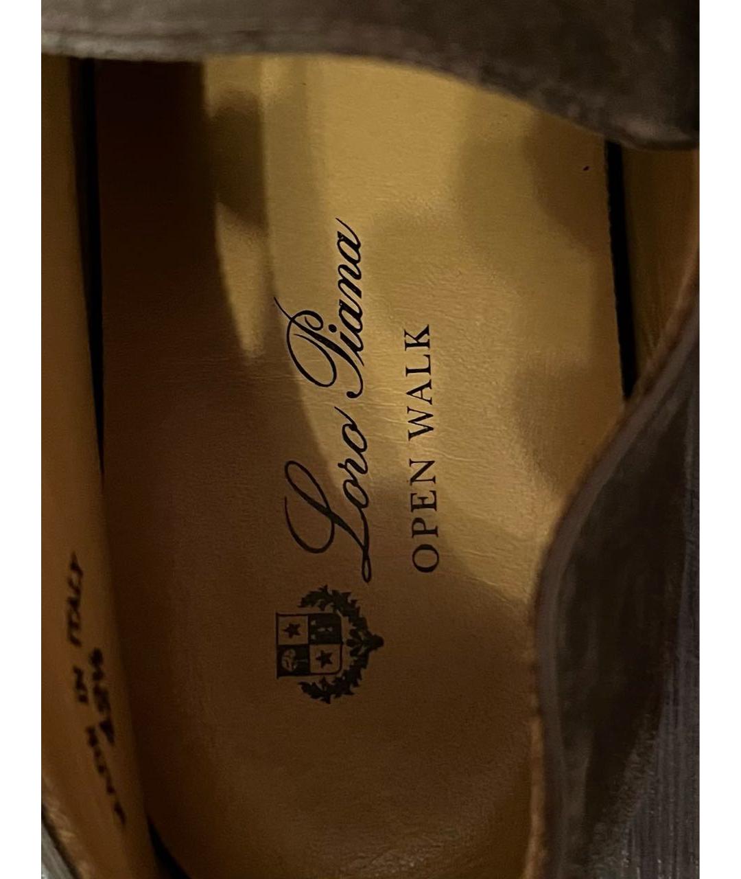 LORO PIANA Коричневые замшевые лоферы, фото 7