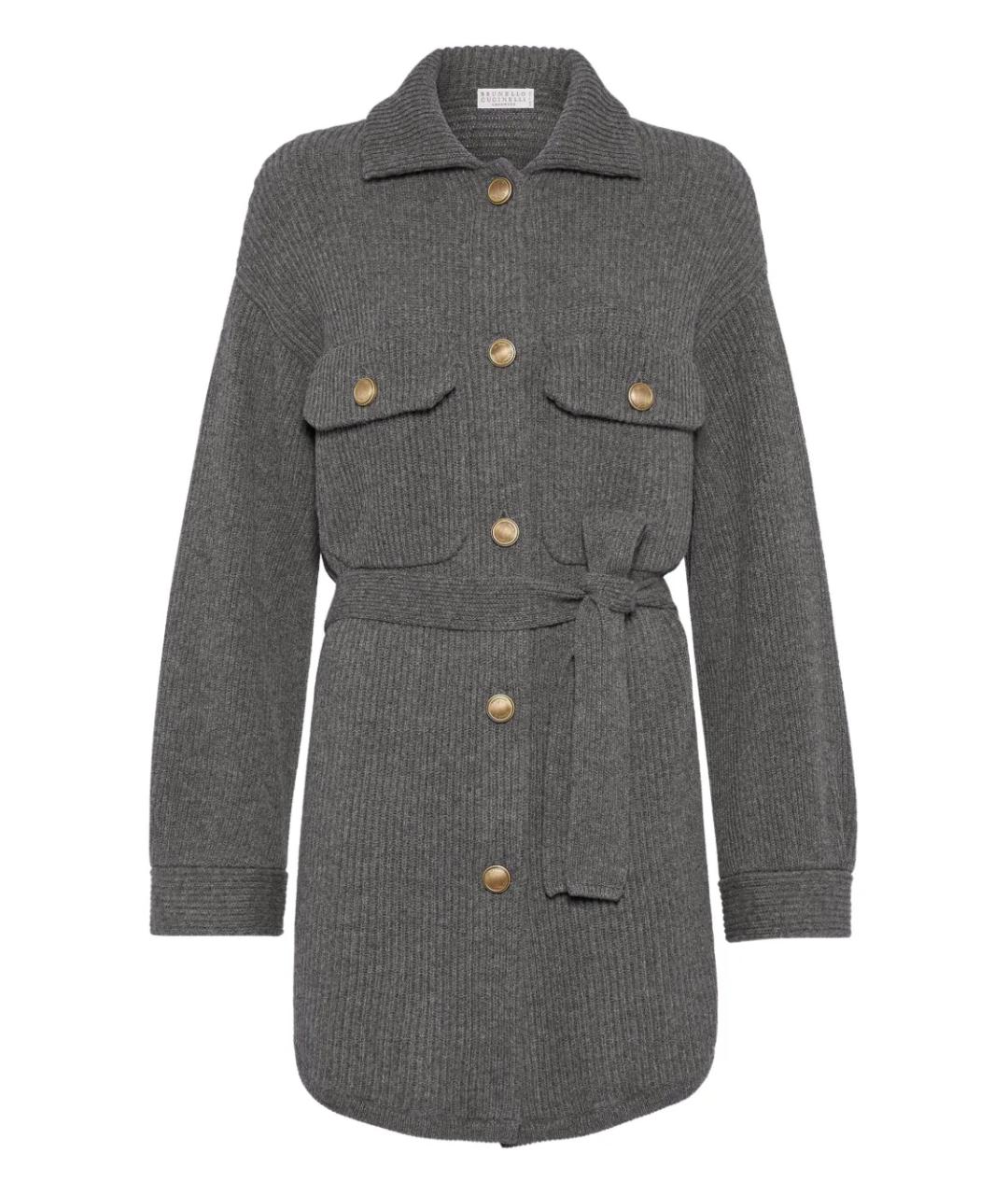 BRUNELLO CUCINELLI Серый шерстяной кардиган, фото 1