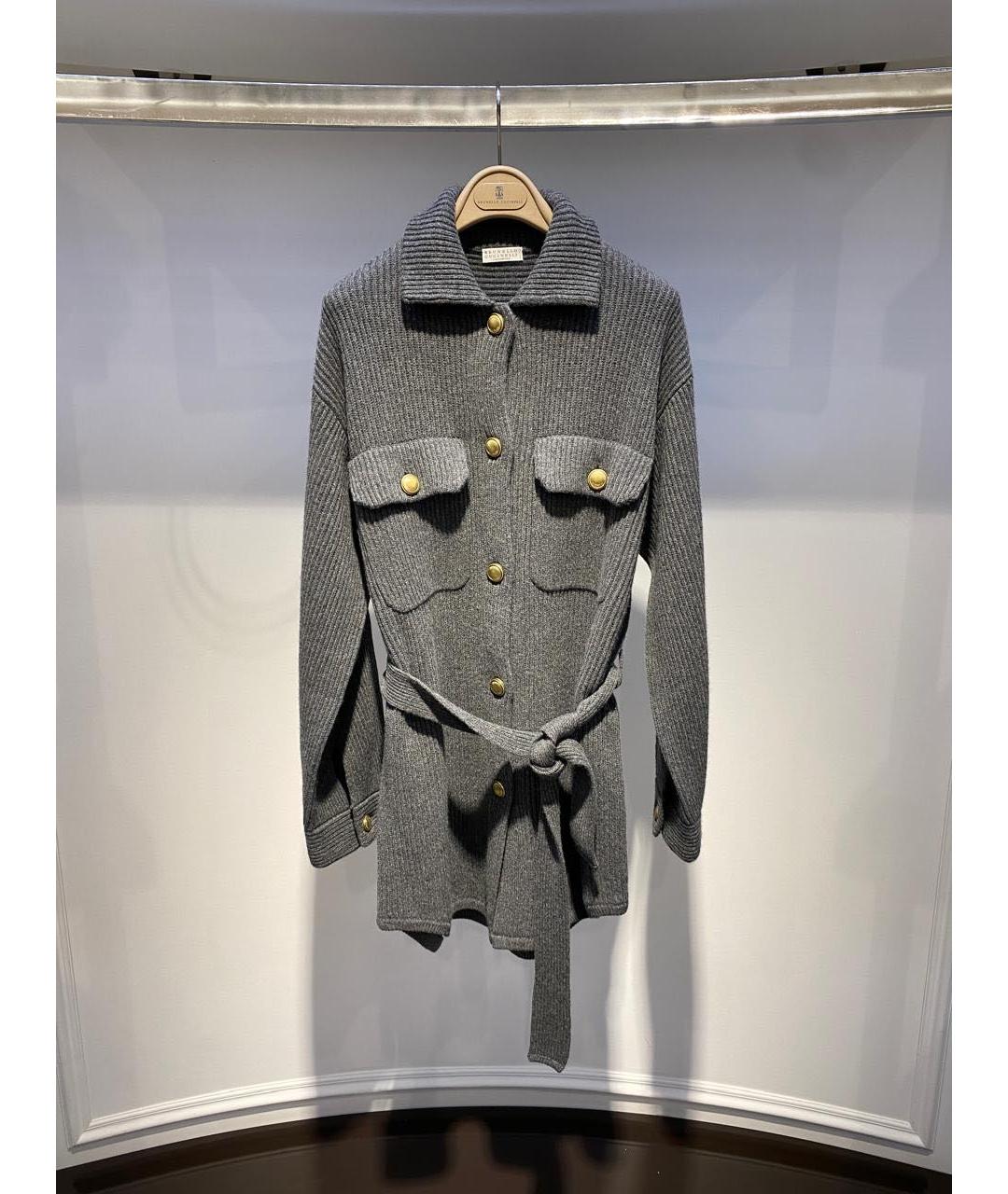 BRUNELLO CUCINELLI Серый шерстяной кардиган, фото 2