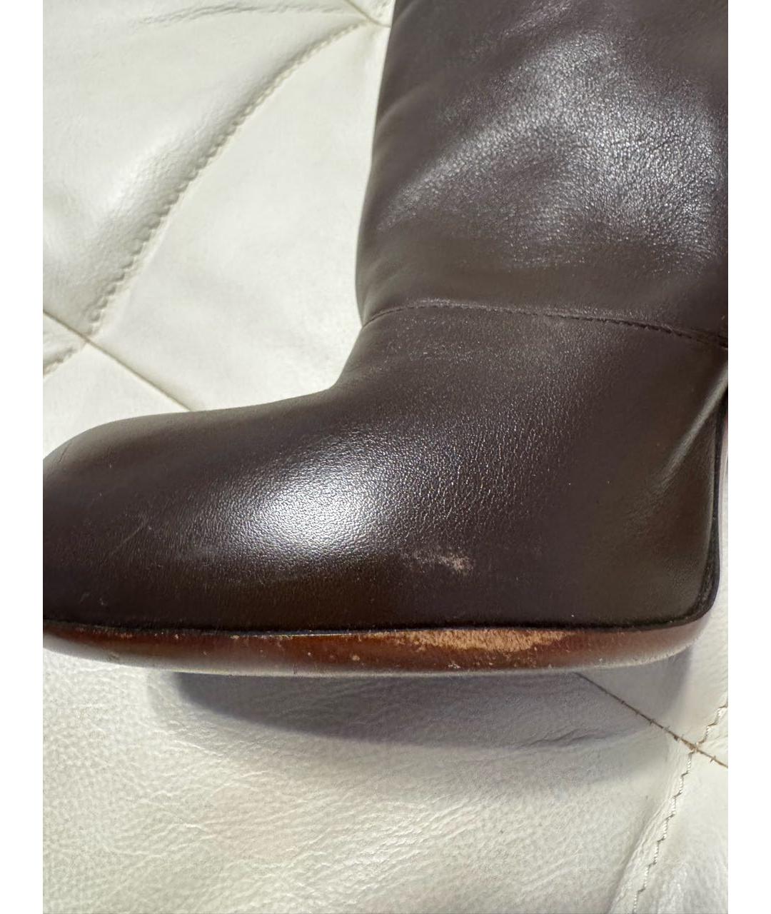 LOUIS VUITTON Коричневые кожаные сапоги, фото 7