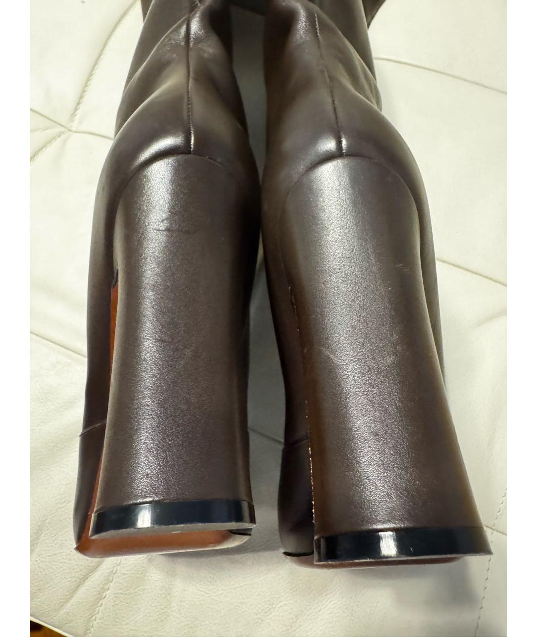 LOUIS VUITTON Коричневые кожаные сапоги, фото 5