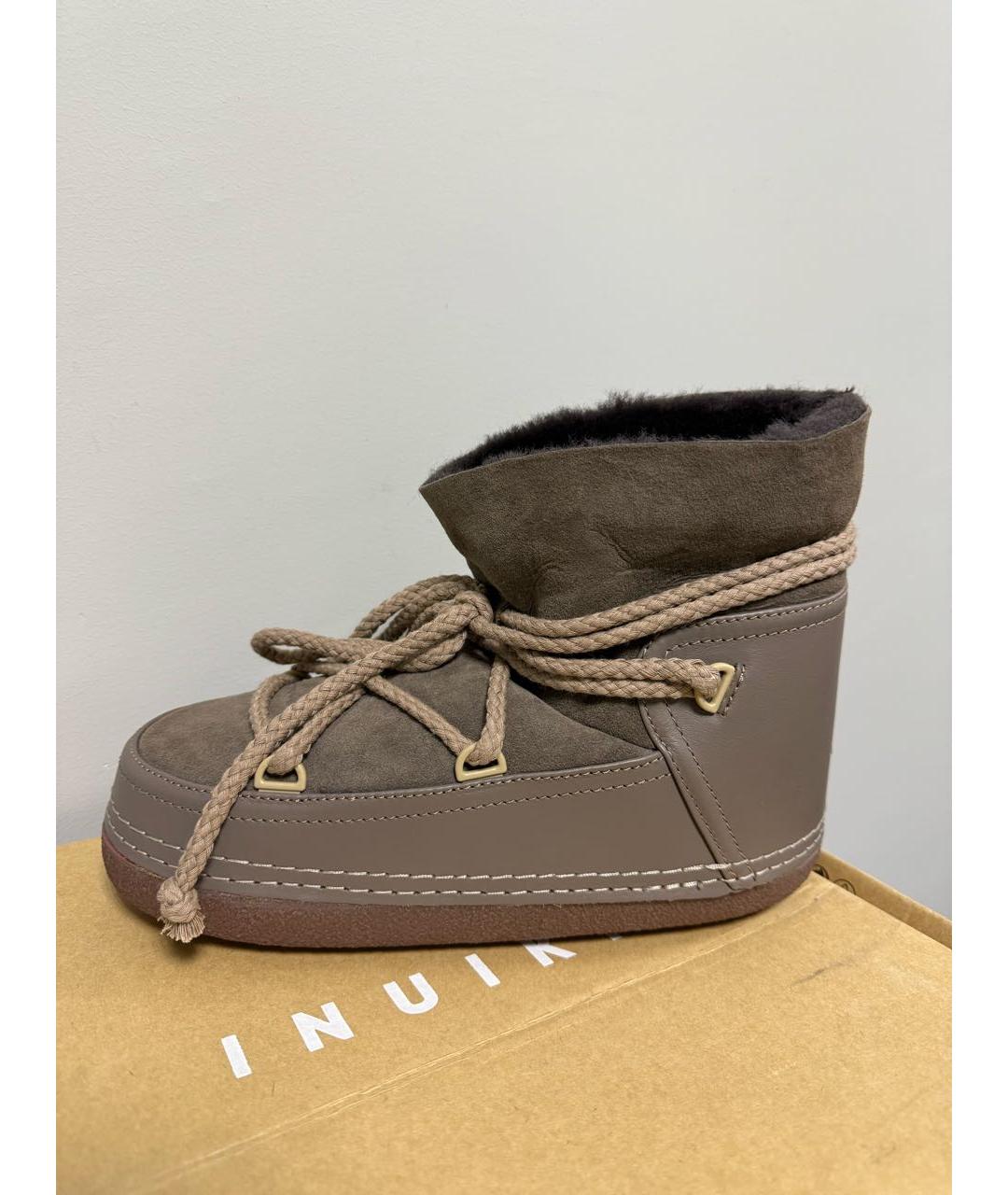 INUIKII Коричневые замшевые полусапоги, фото 6