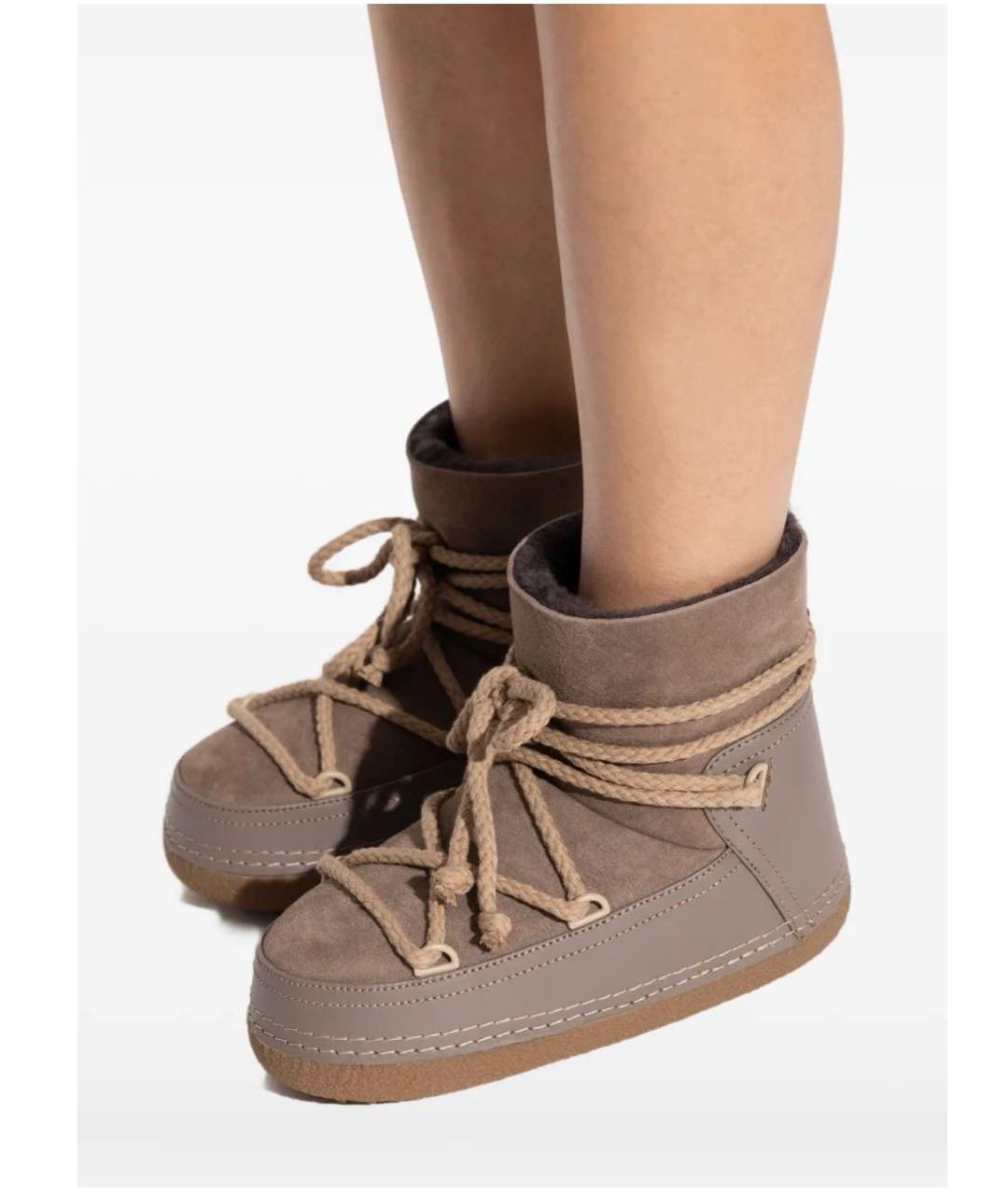 INUIKII Коричневые замшевые полусапоги, фото 4