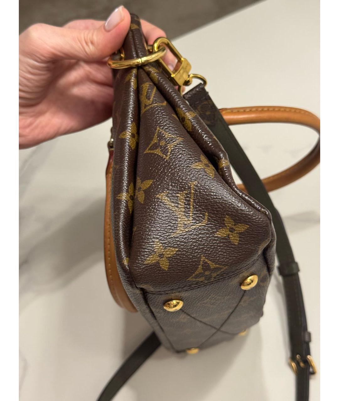 LOUIS VUITTON Коричневая кожаная сумка через плечо, фото 2