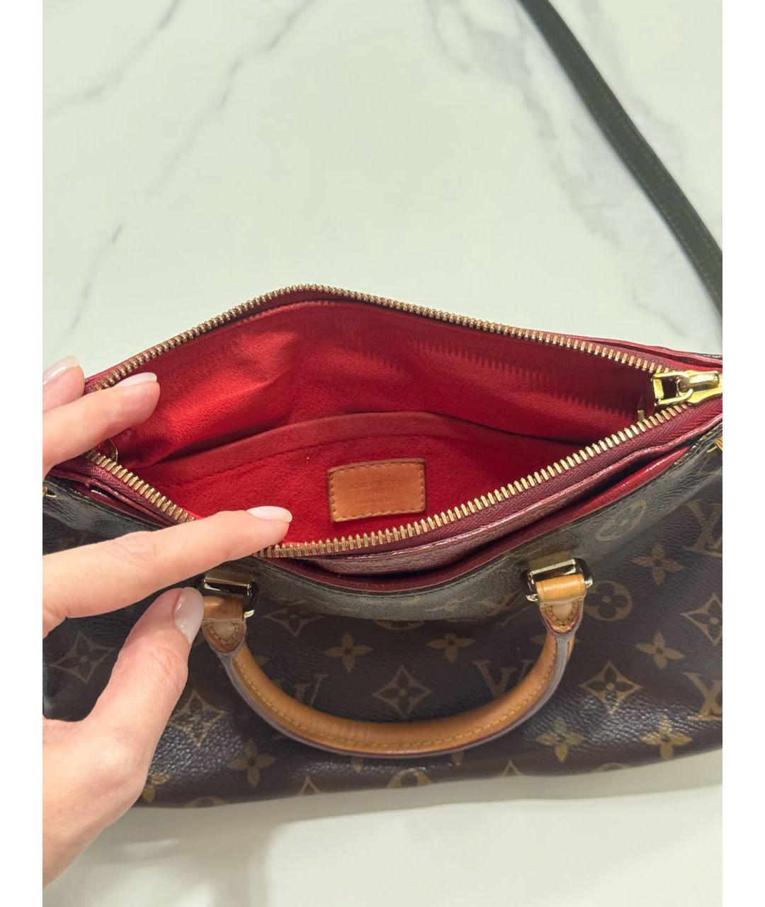 LOUIS VUITTON Коричневая кожаная сумка через плечо, фото 4