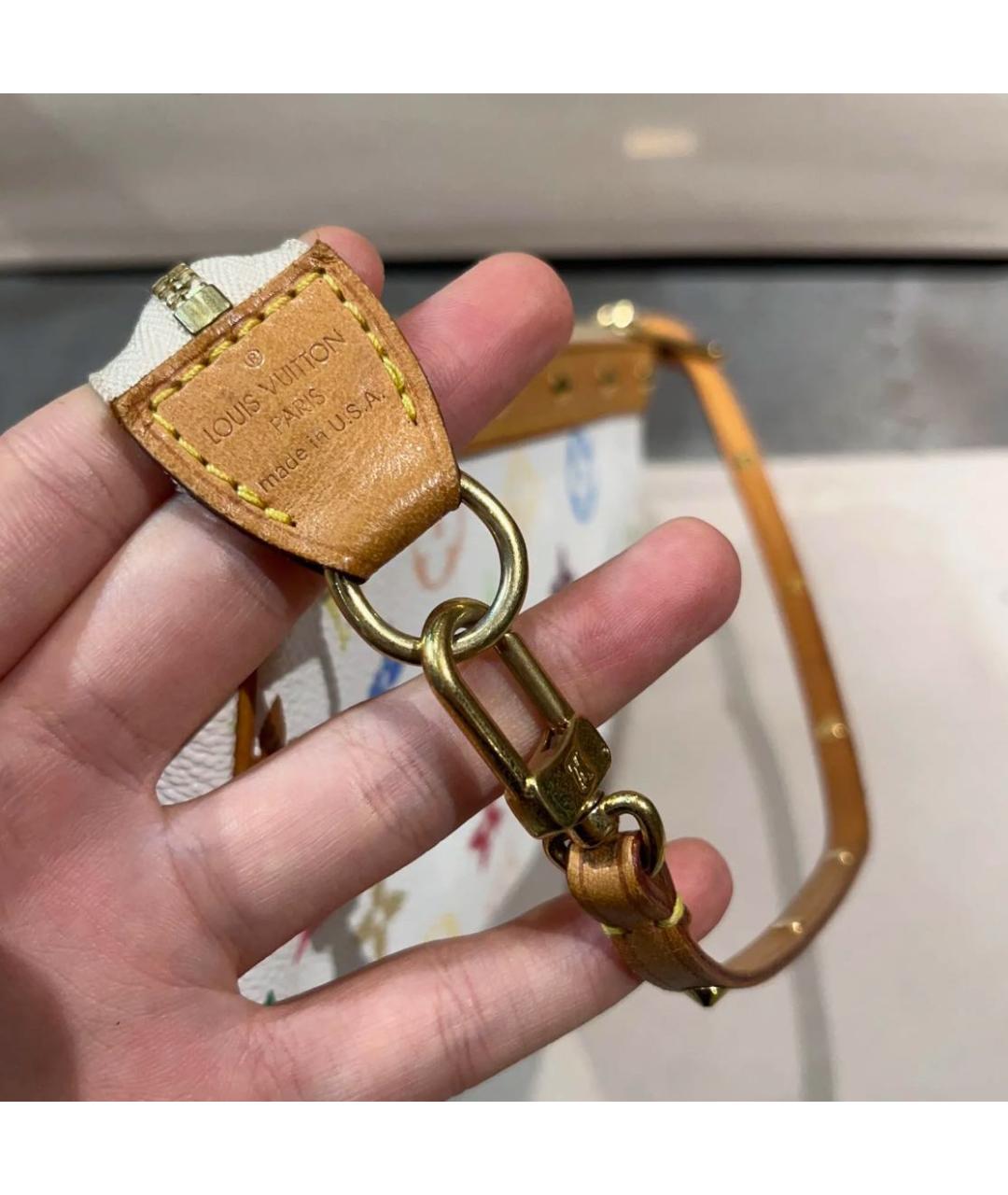 LOUIS VUITTON Белая кожаная сумка с короткими ручками, фото 5