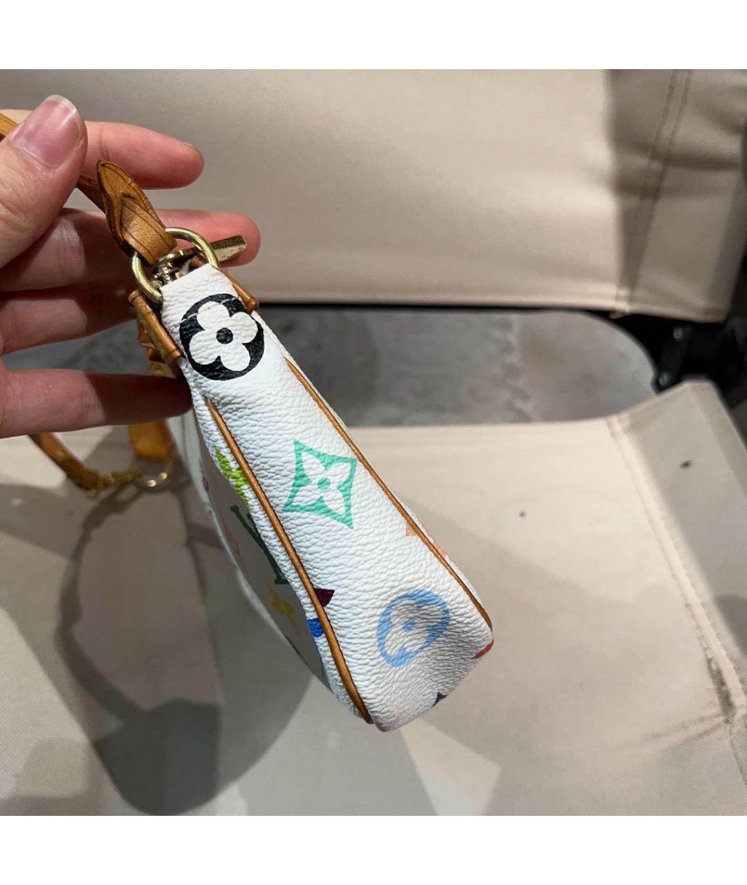 LOUIS VUITTON Белая кожаная сумка с короткими ручками, фото 8