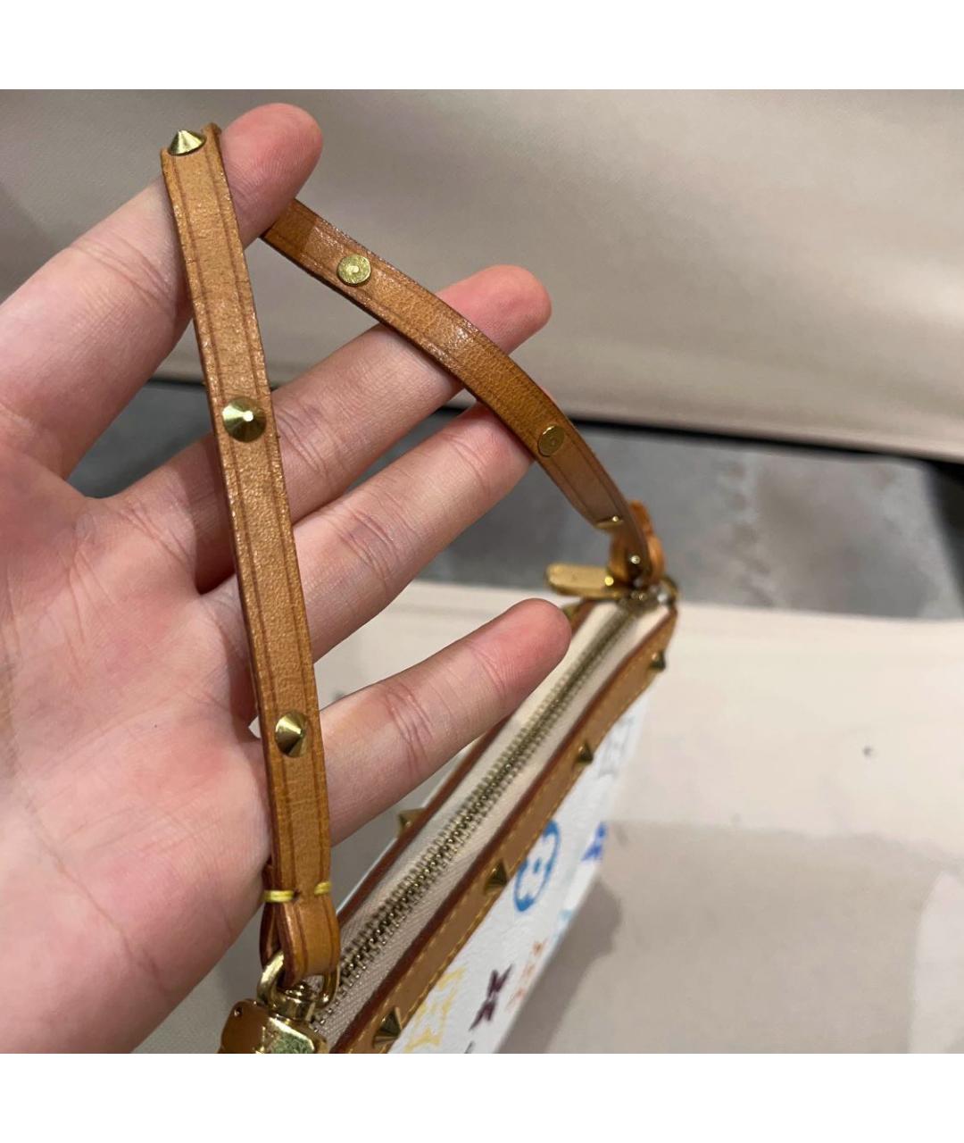 LOUIS VUITTON Белая кожаная сумка с короткими ручками, фото 6