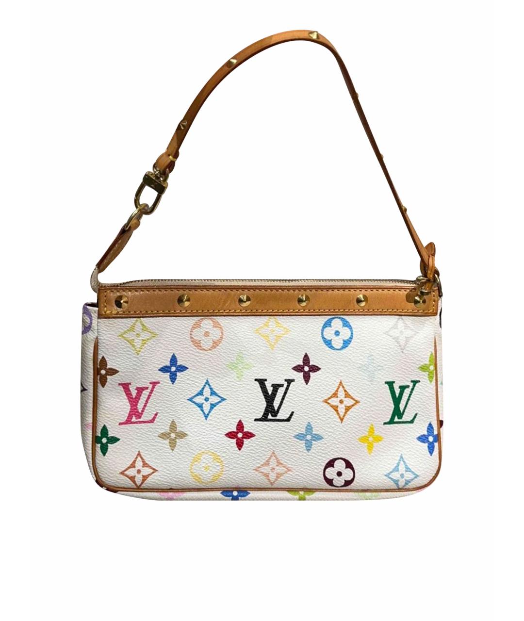 LOUIS VUITTON Белая кожаная сумка с короткими ручками, фото 1