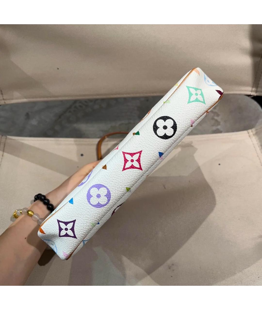 LOUIS VUITTON Белая кожаная сумка с короткими ручками, фото 3