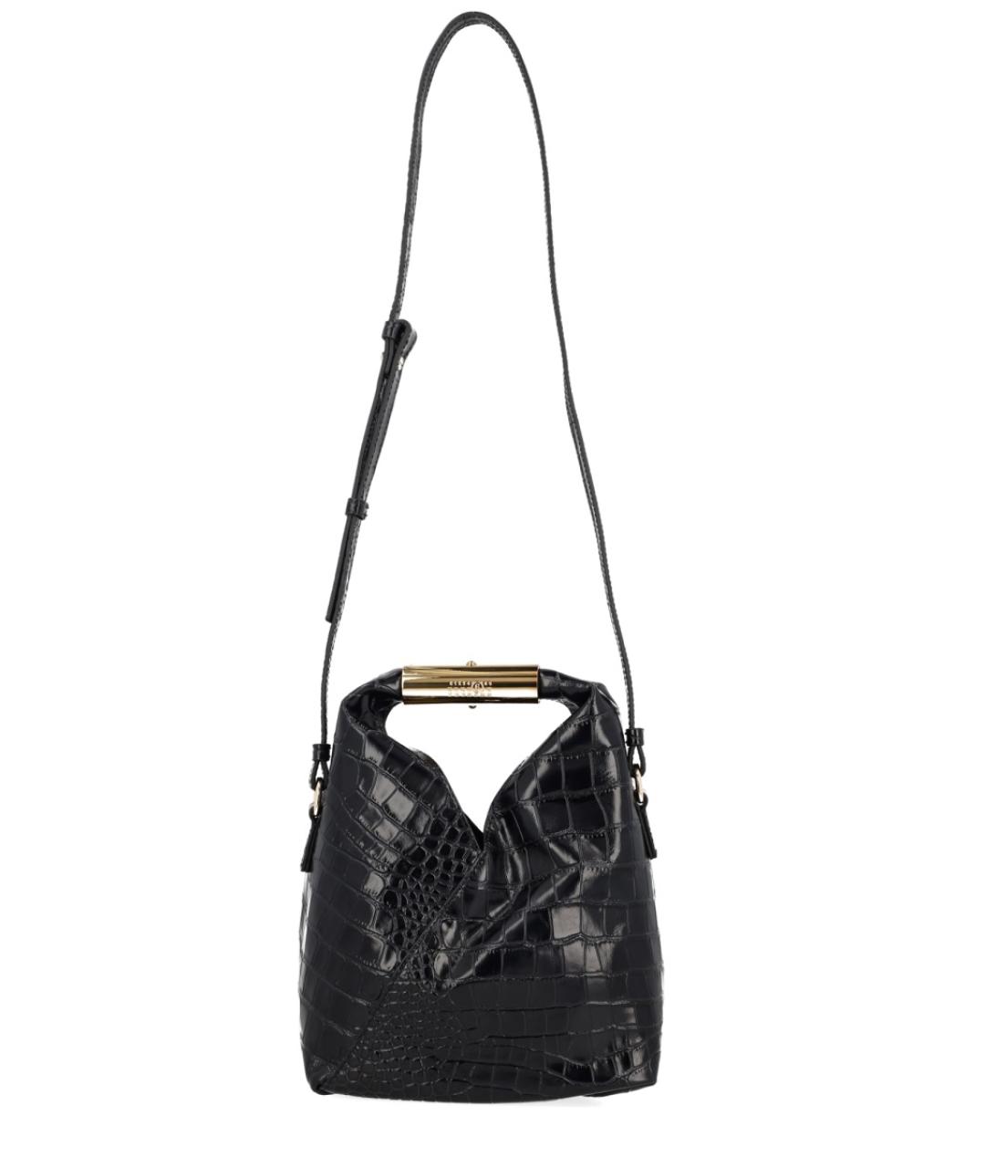 MM6 MAISON MARGIELA Черная кожаная сумка тоут, фото 1