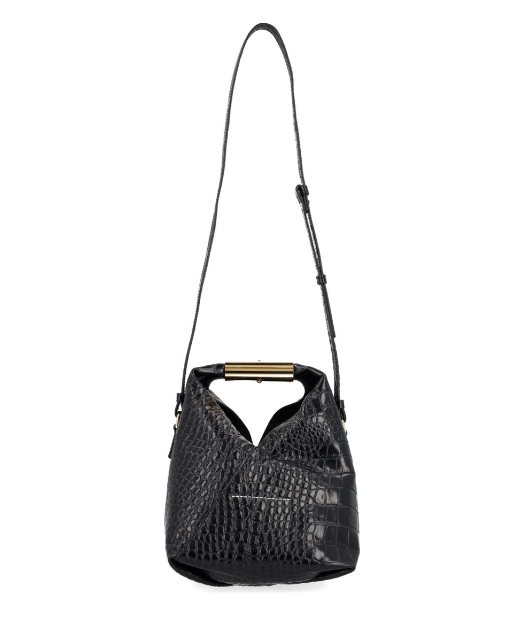 MM6 MAISON MARGIELA Черная кожаная сумка тоут, фото 2