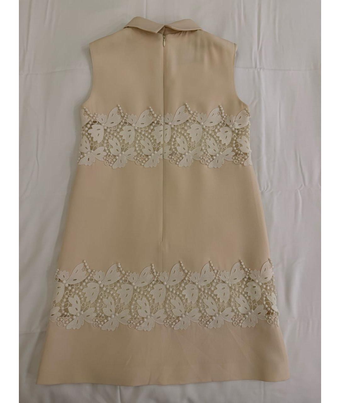 VALENTINO Бежевое шерстяное платье, фото 2