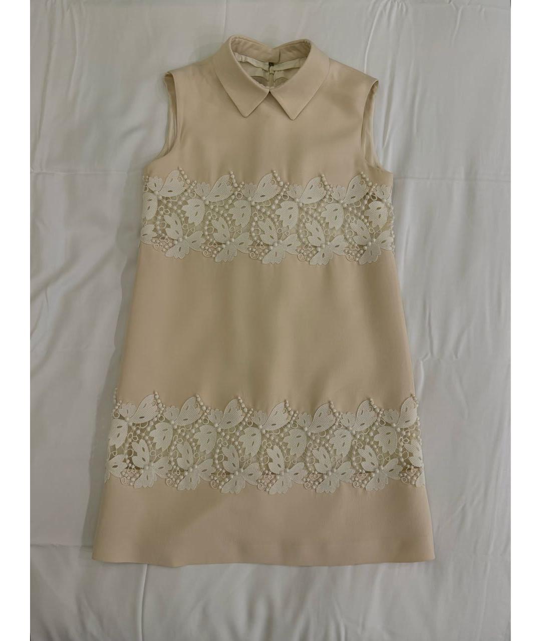 VALENTINO Бежевое шерстяное платье, фото 6