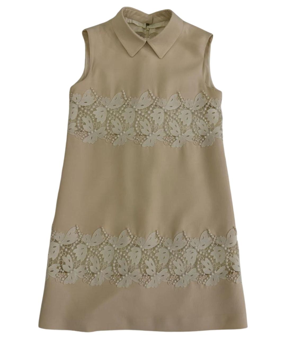 VALENTINO Бежевое шерстяное платье, фото 1