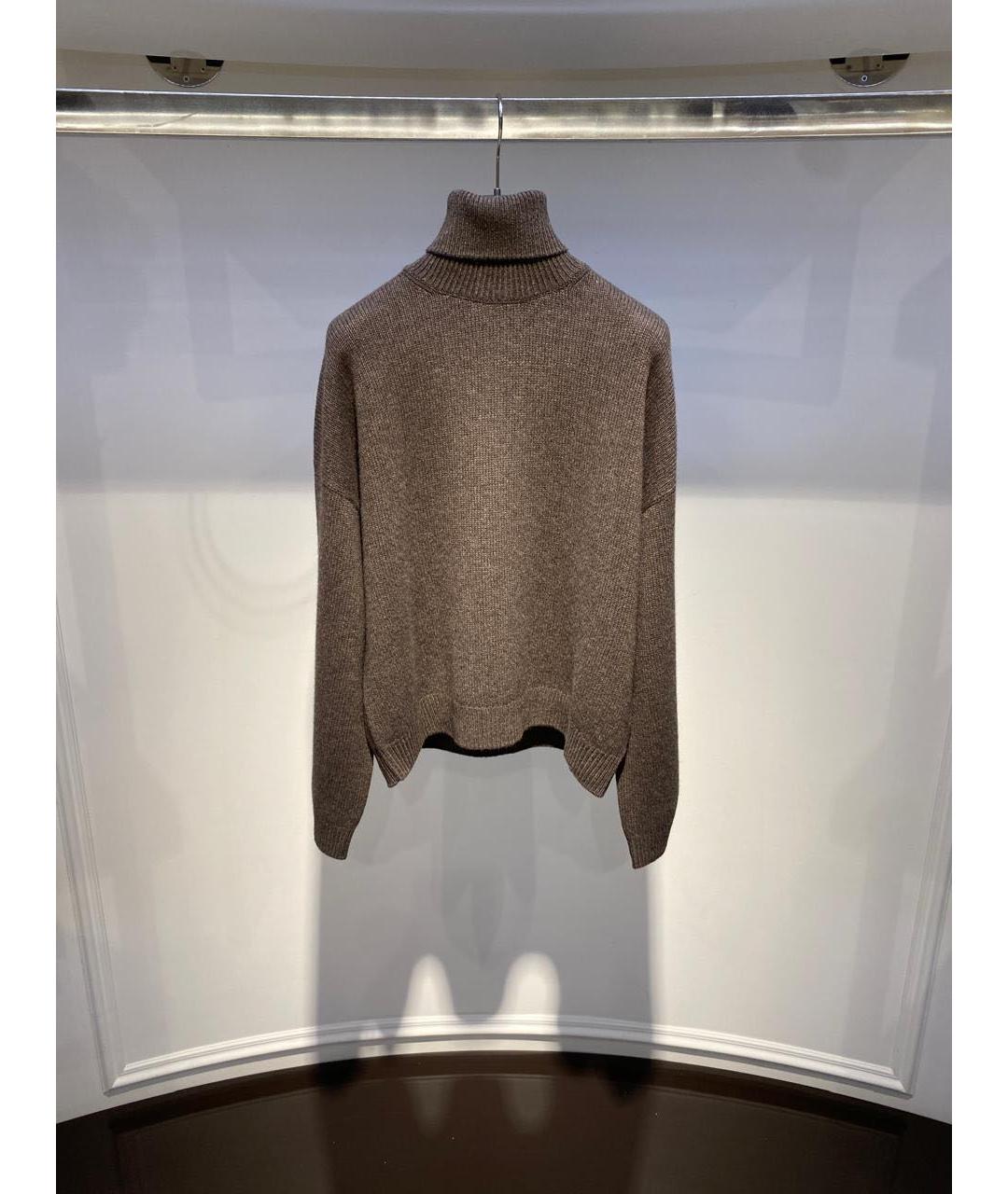 BRUNELLO CUCINELLI Коричневый кашемировый джемпер / свитер, фото 2