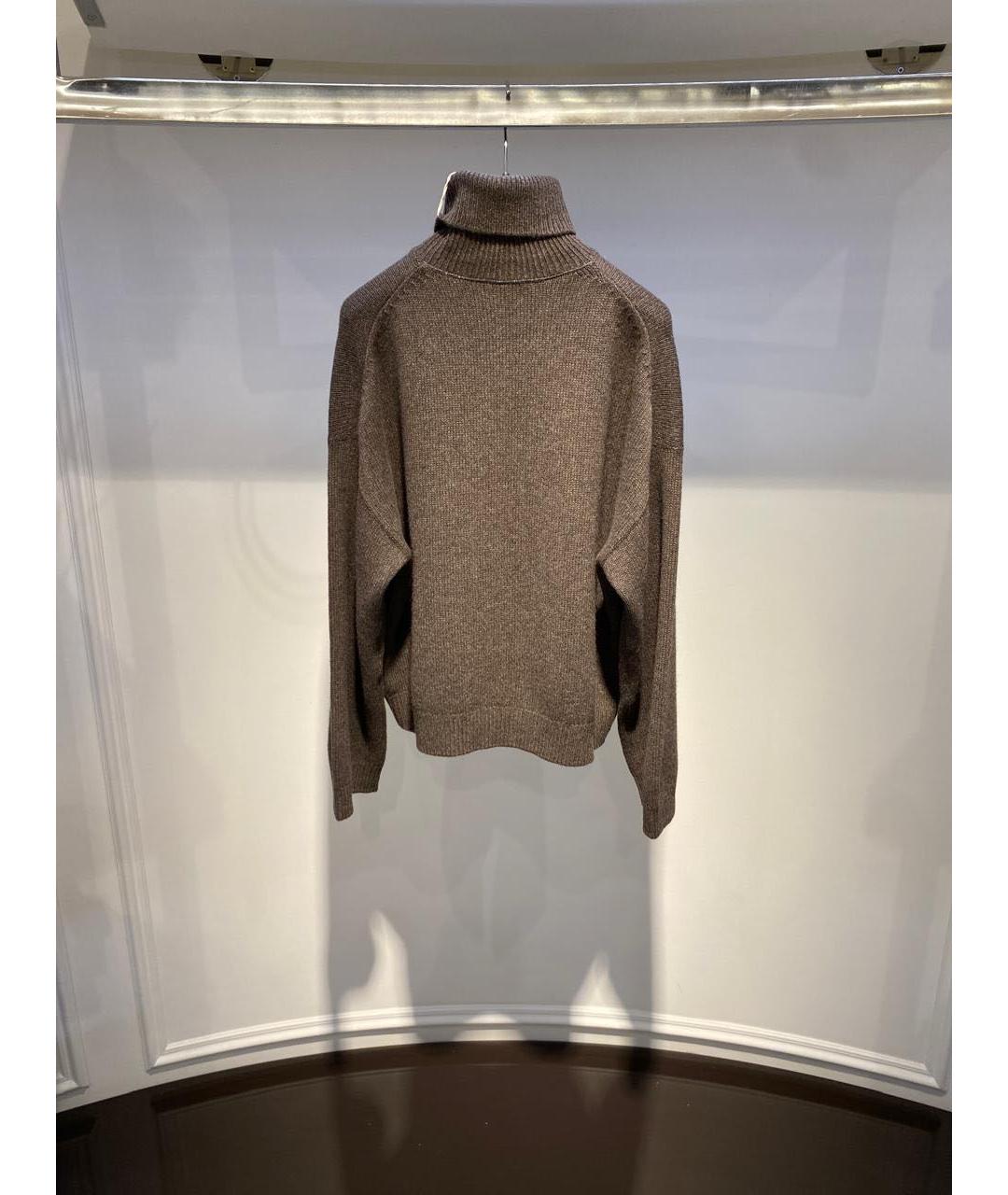 BRUNELLO CUCINELLI Коричневый кашемировый джемпер / свитер, фото 3