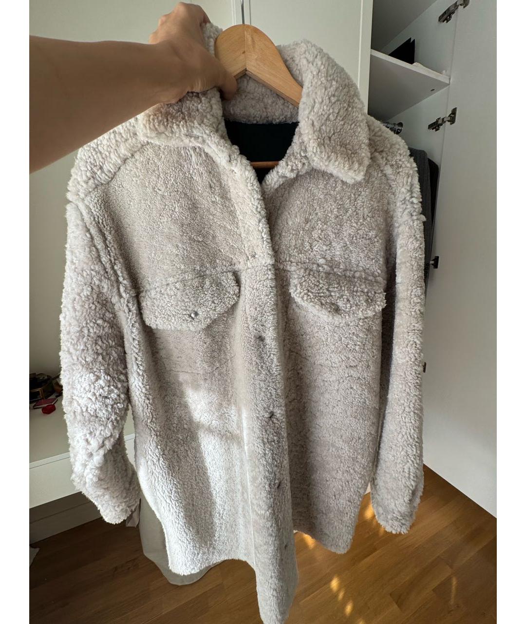 IRO Бежевая меховая дубленка, фото 6