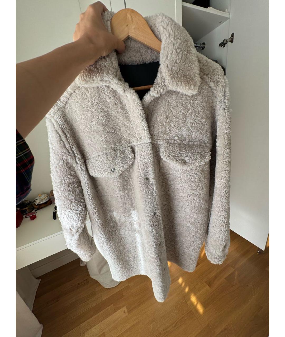 IRO Бежевая меховая дубленка, фото 2