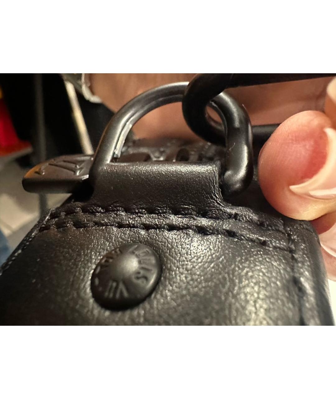 LOUIS VUITTON Черная кожаная сумка на плечо, фото 5