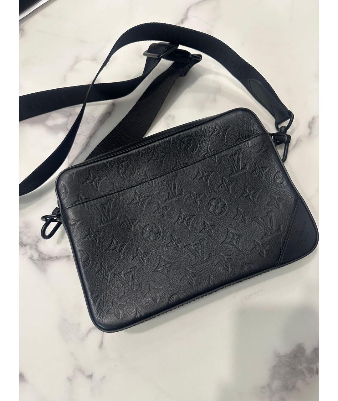 LOUIS VUITTON Черная кожаная сумка на плечо, фото 2