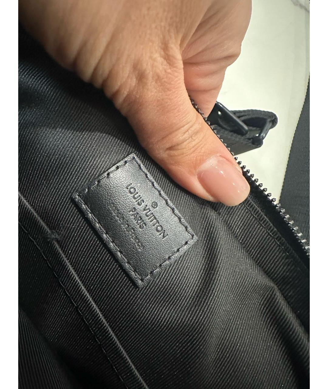 LOUIS VUITTON Черная кожаная сумка на плечо, фото 6