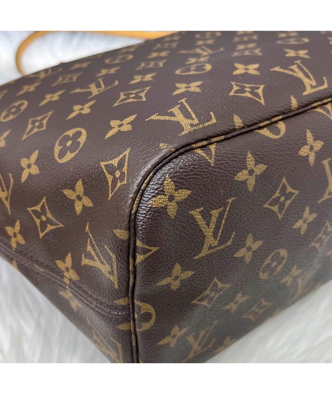 LOUIS VUITTON Коричневая кожаная сумка тоут, фото 8