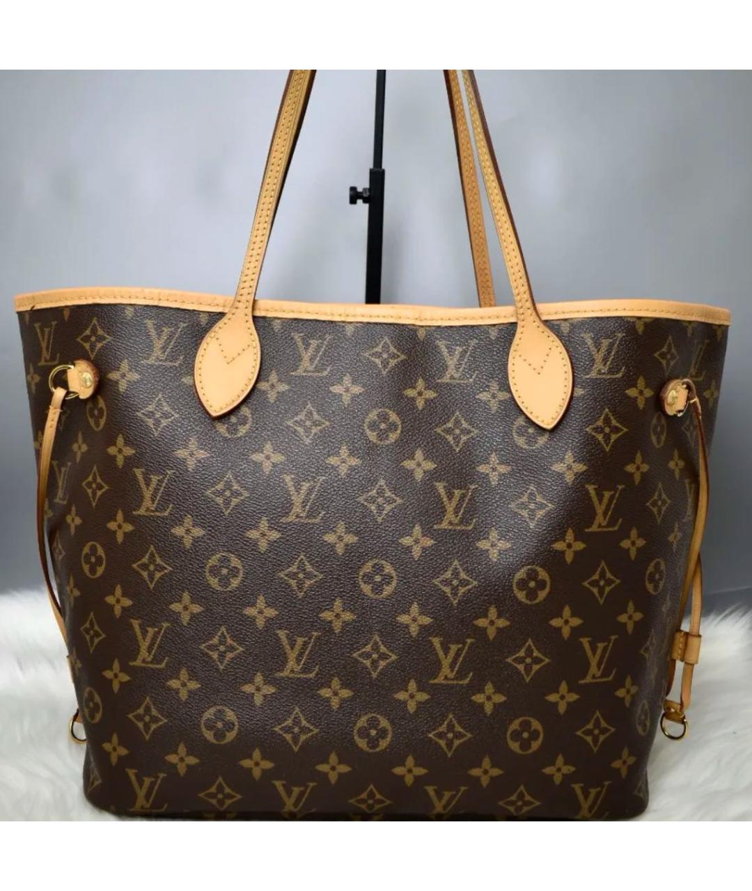 LOUIS VUITTON Коричневая кожаная сумка тоут, фото 2