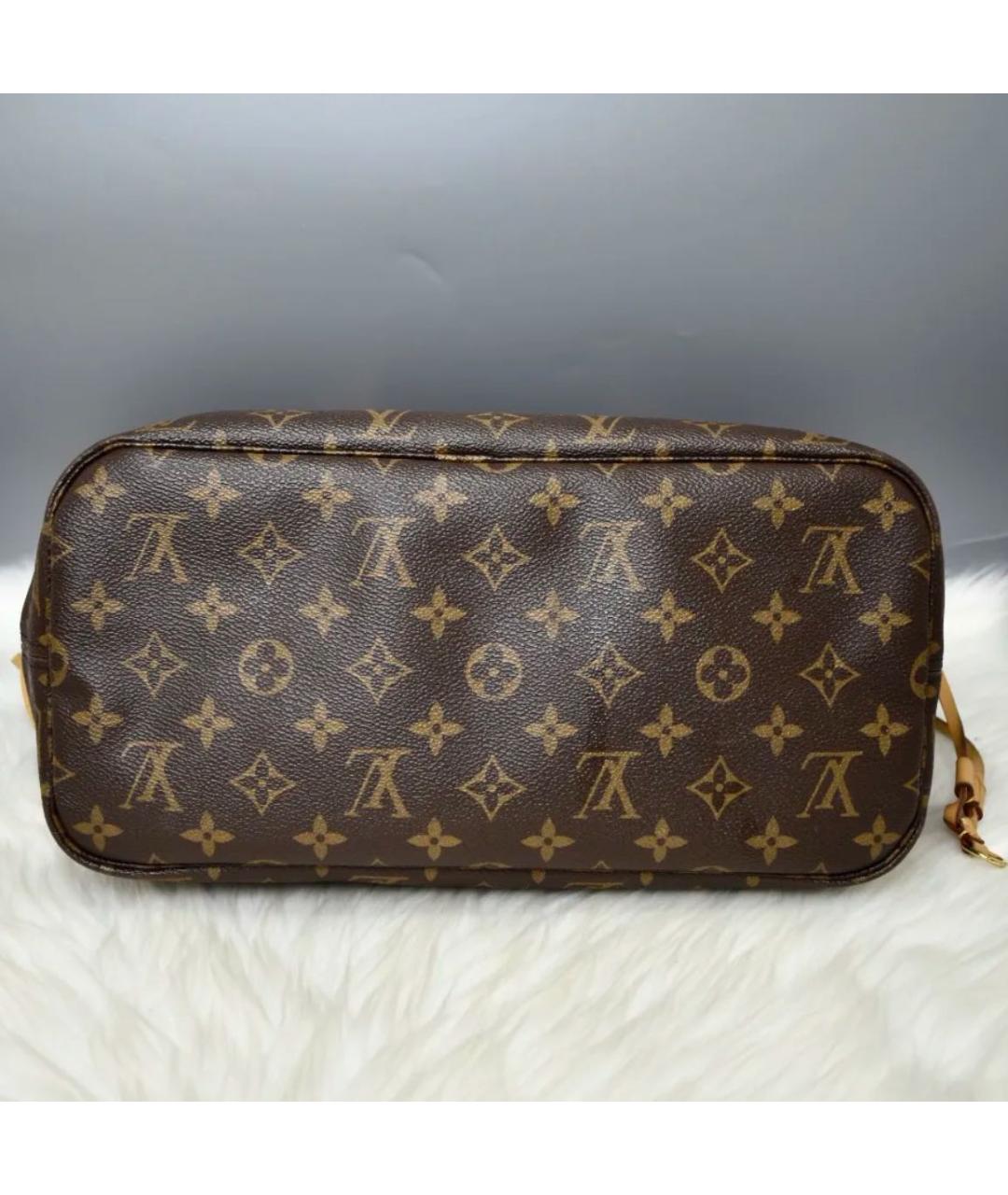 LOUIS VUITTON Коричневая кожаная сумка тоут, фото 3