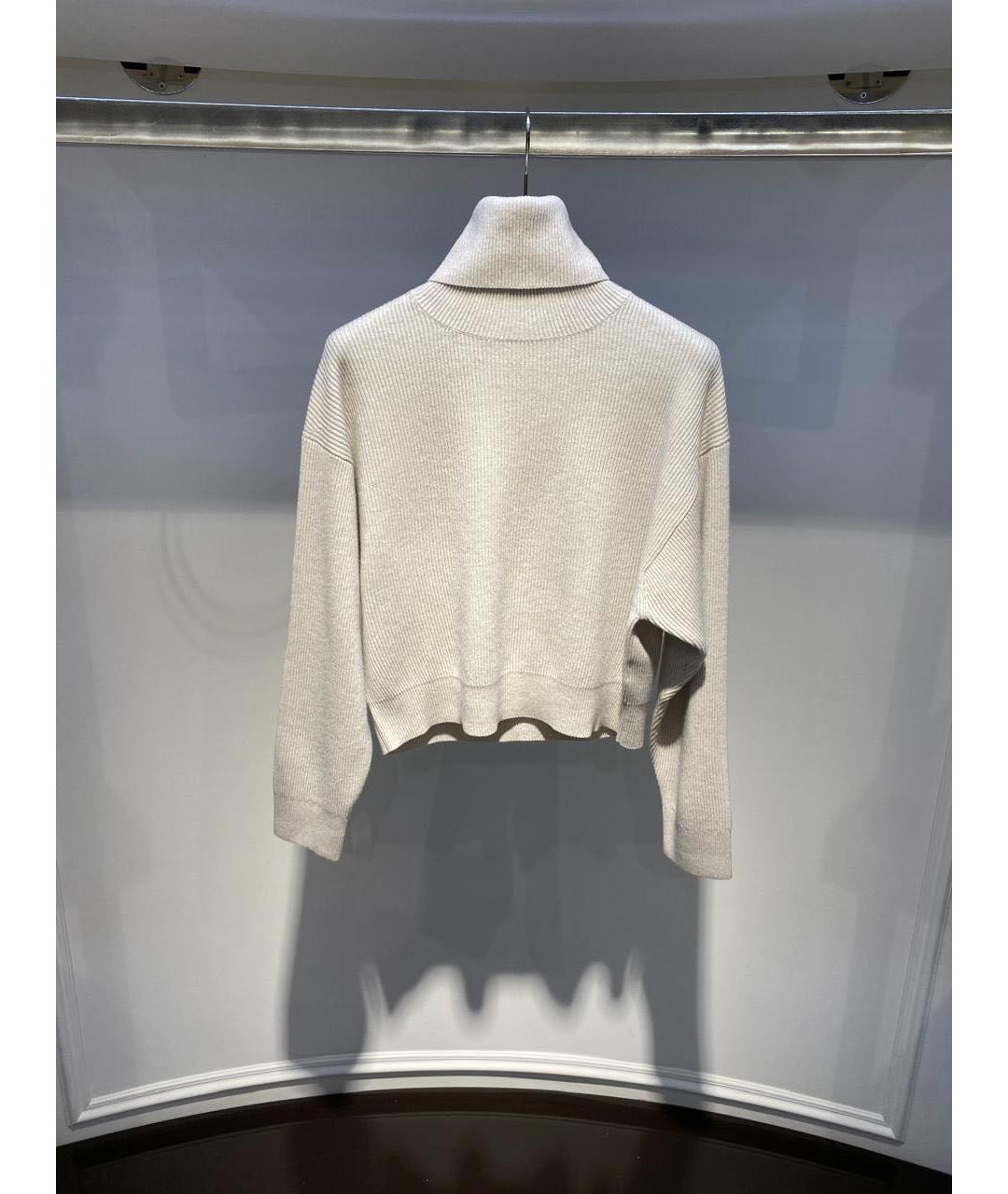 BRUNELLO CUCINELLI Бежевый шерстяной джемпер / свитер, фото 2