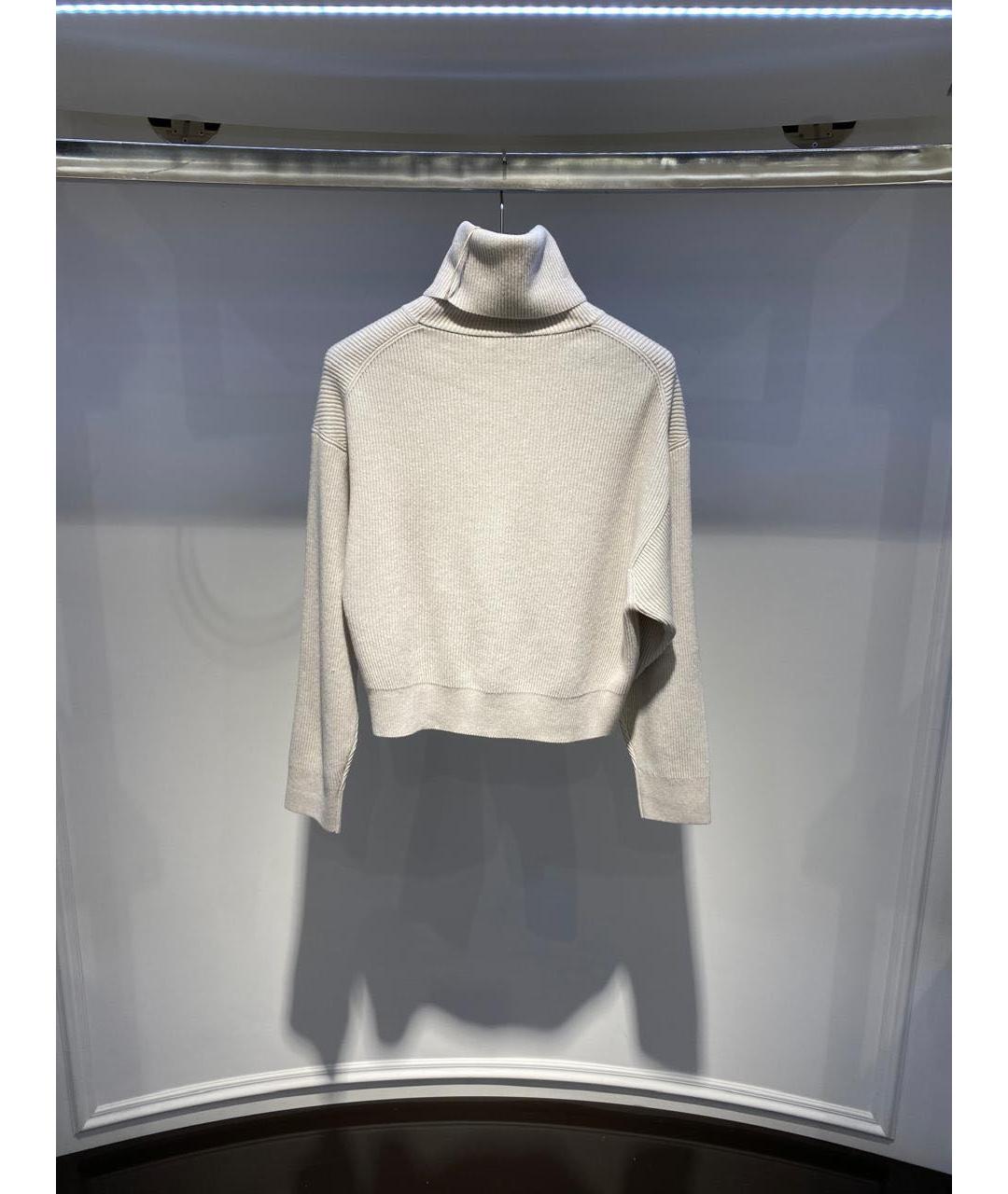 BRUNELLO CUCINELLI Бежевый шерстяной джемпер / свитер, фото 3