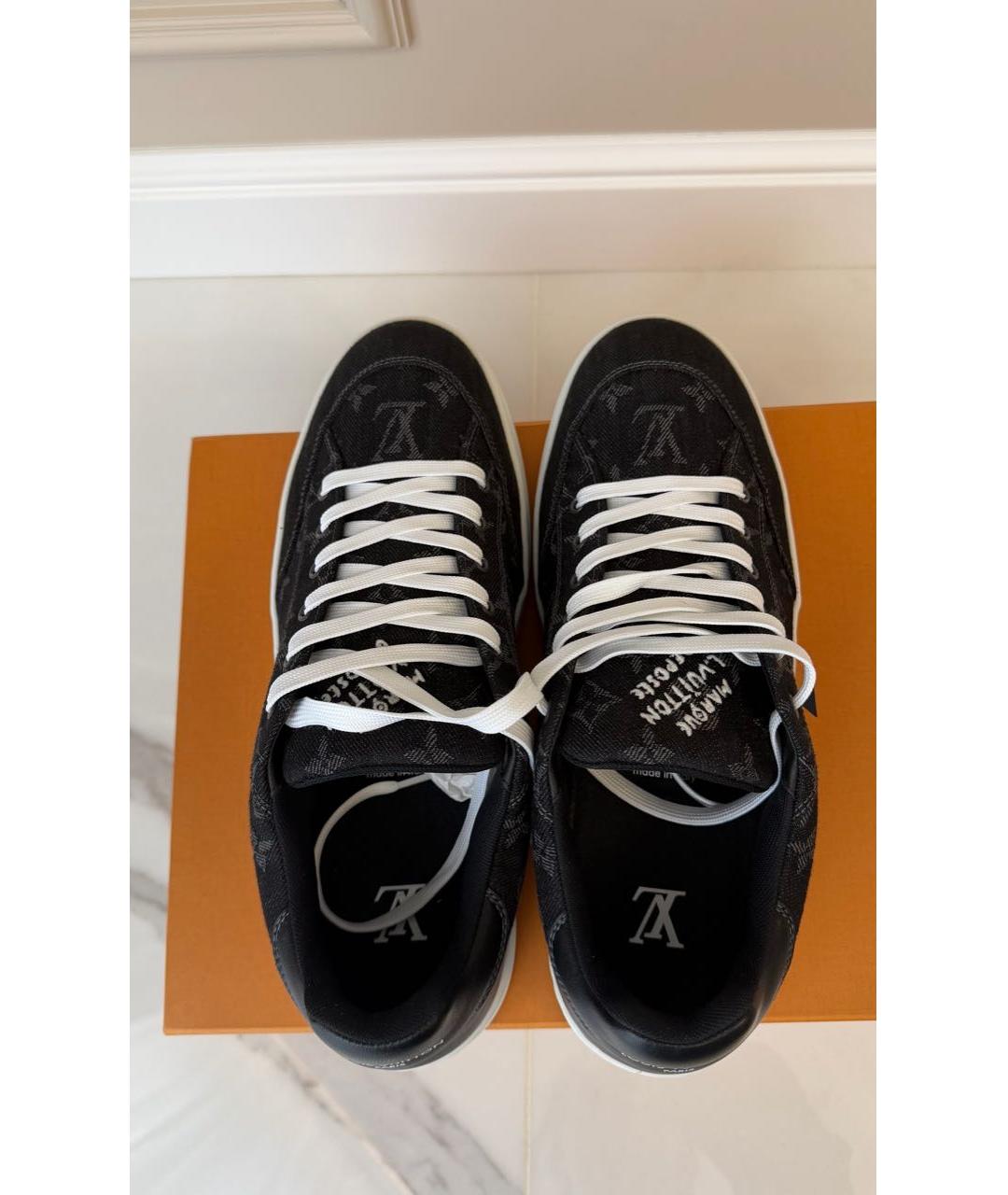 LOUIS VUITTON Черные текстильные низкие кроссовки / кеды, фото 3