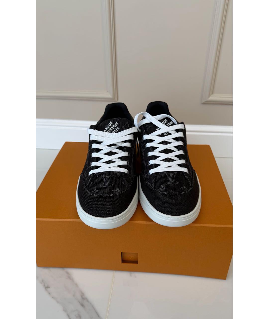 LOUIS VUITTON Черные текстильные низкие кроссовки / кеды, фото 2