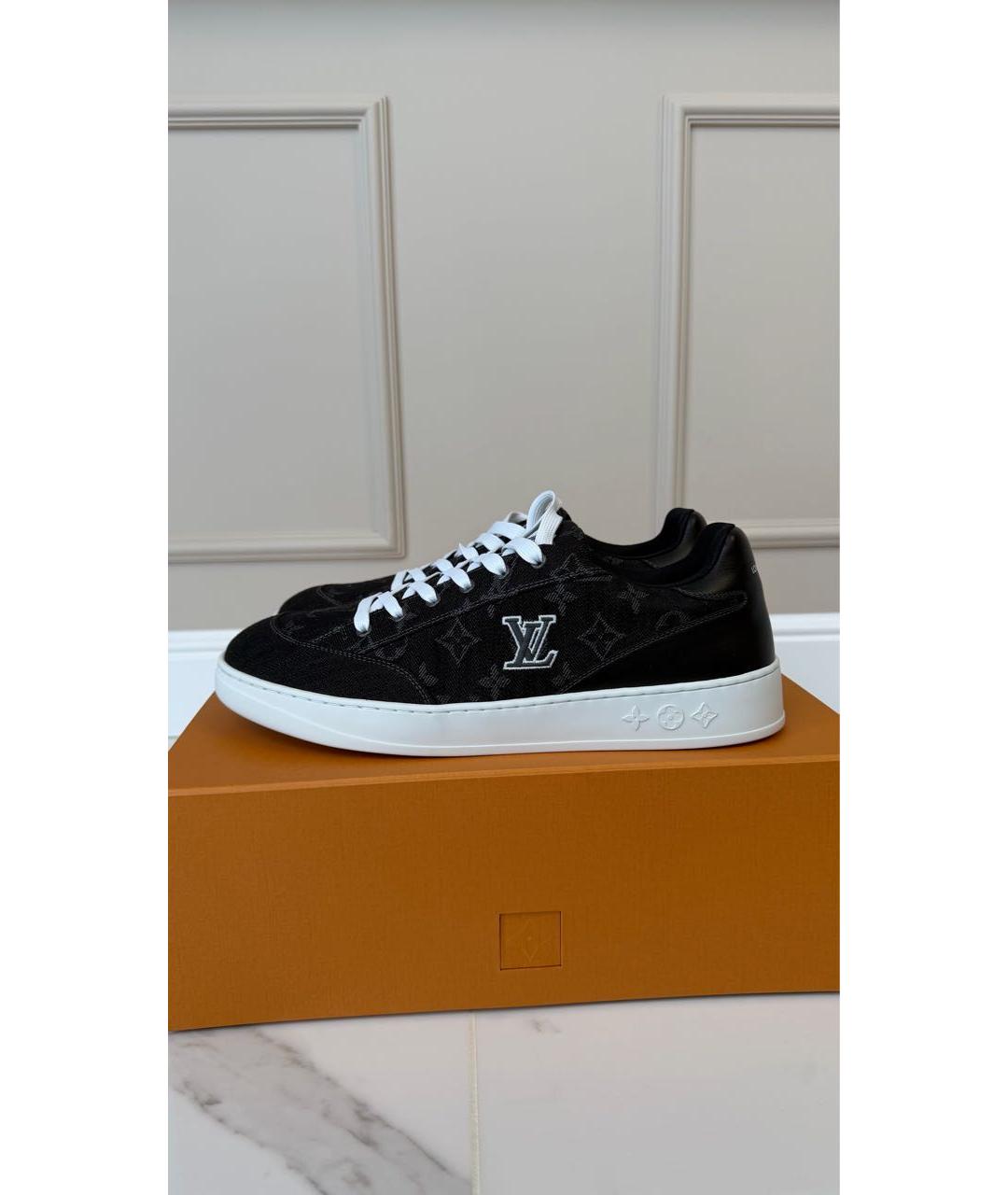 LOUIS VUITTON Черные текстильные низкие кроссовки / кеды, фото 9