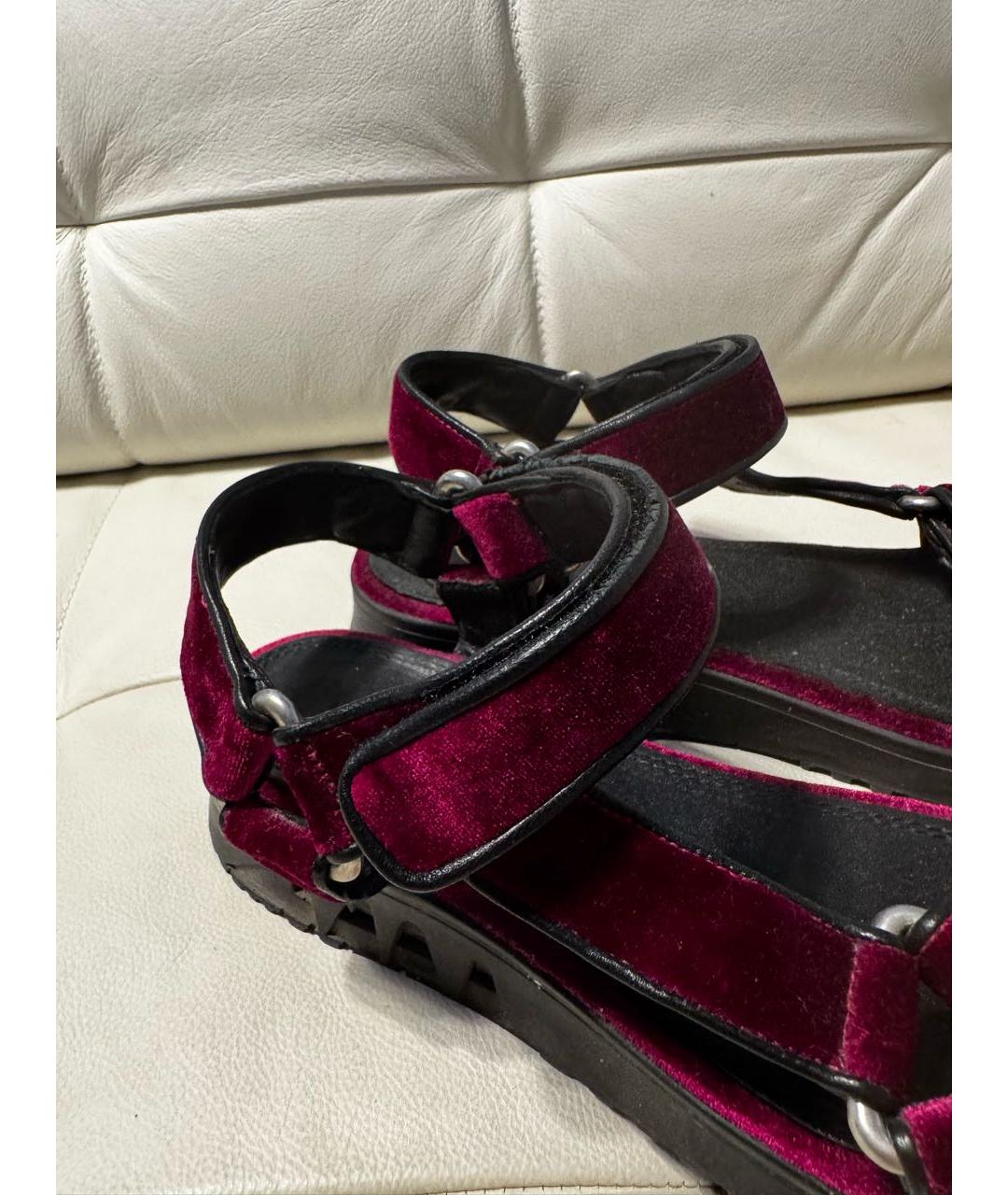 SANDRO Фуксия бархатные сандалии, фото 5