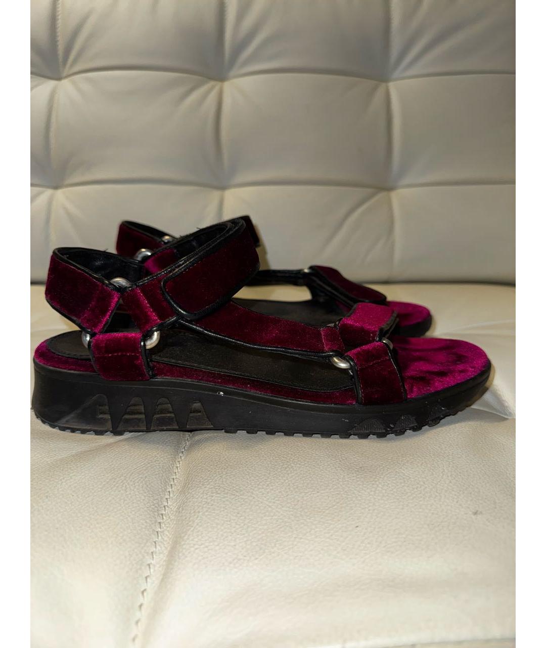 SANDRO Фуксия бархатные сандалии, фото 8