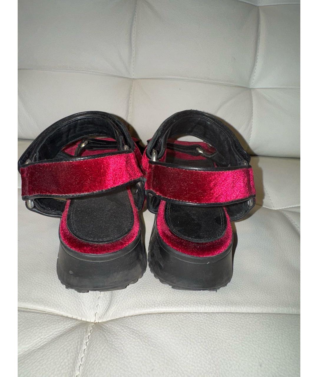 SANDRO Фуксия бархатные сандалии, фото 4