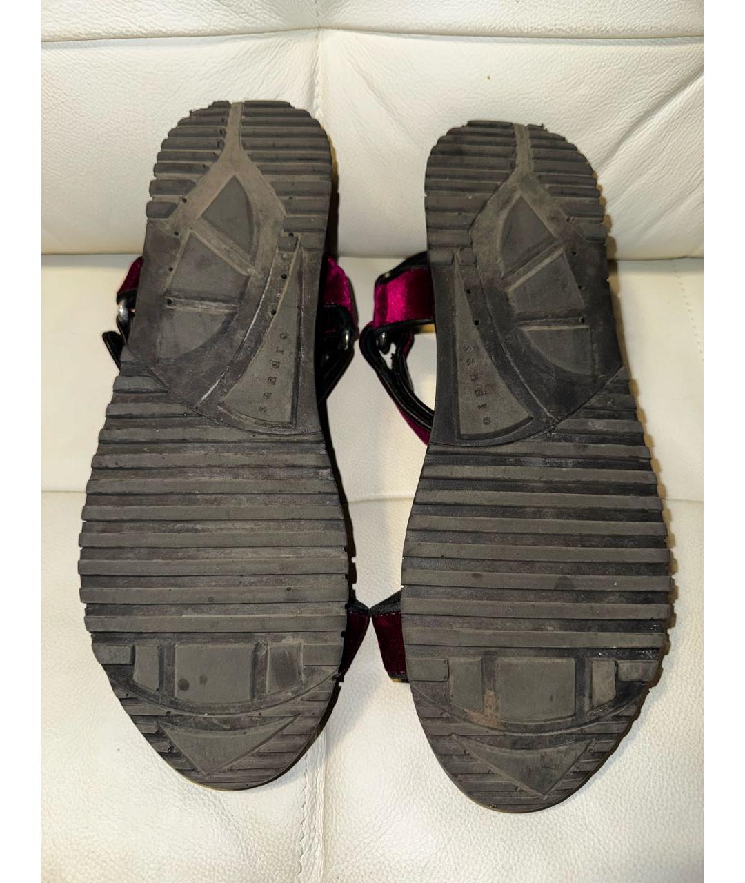 SANDRO Фуксия бархатные сандалии, фото 7