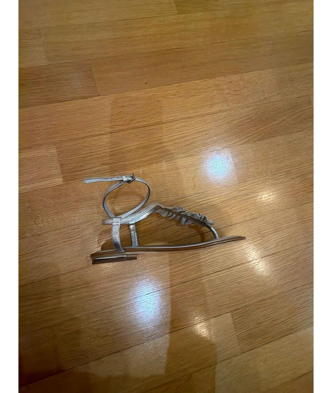 MICHAEL KORS Серебряные босоножки из искусственной кожи, фото 5