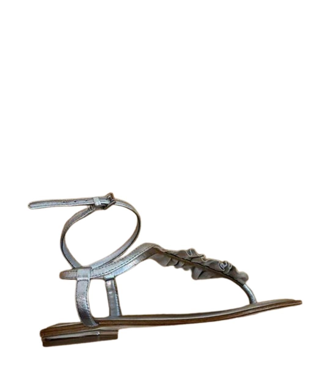 MICHAEL KORS Серебряные босоножки из искусственной кожи, фото 1