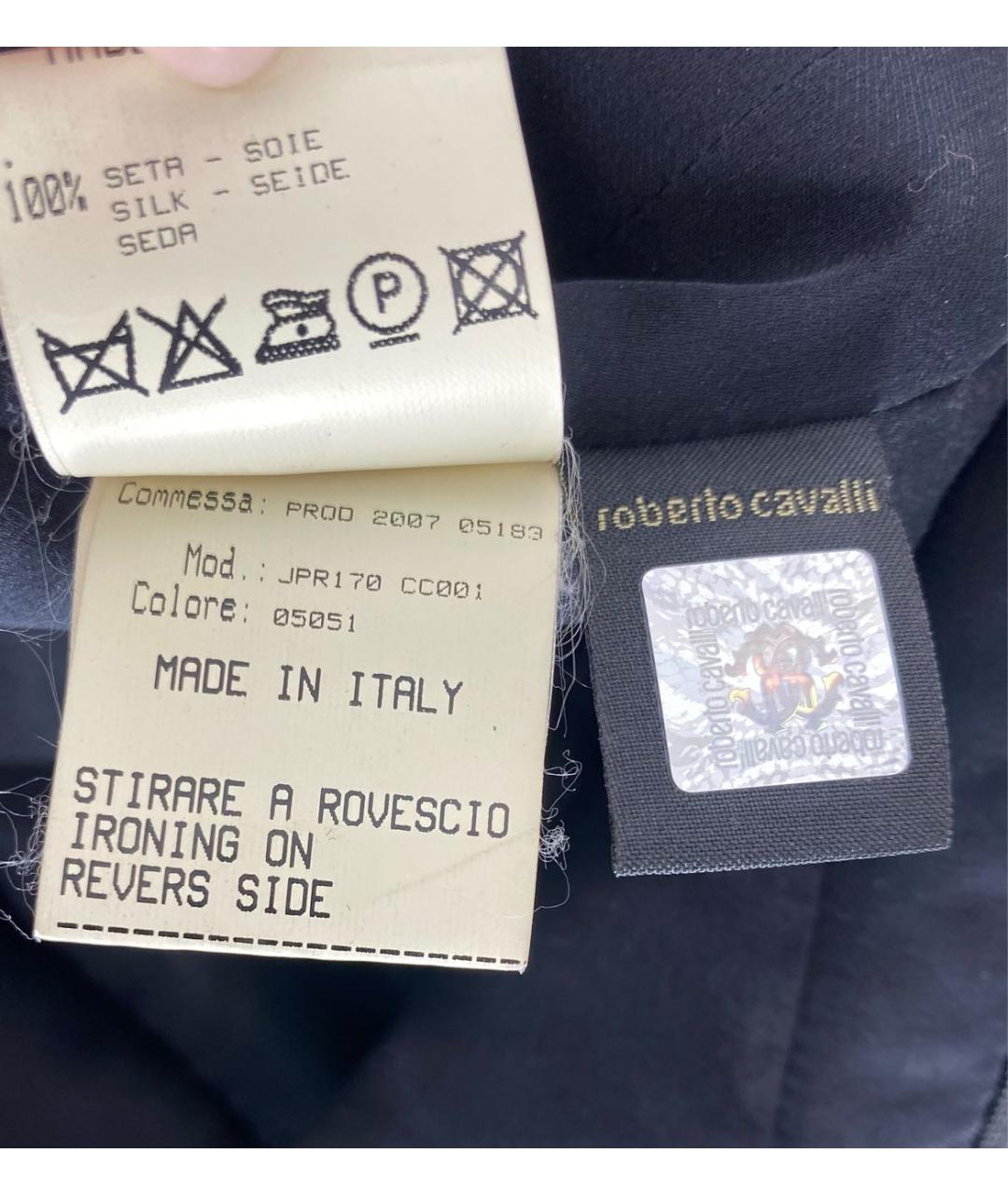 ROBERTO CAVALLI Серебряное шелковое коктейльное платье, фото 8