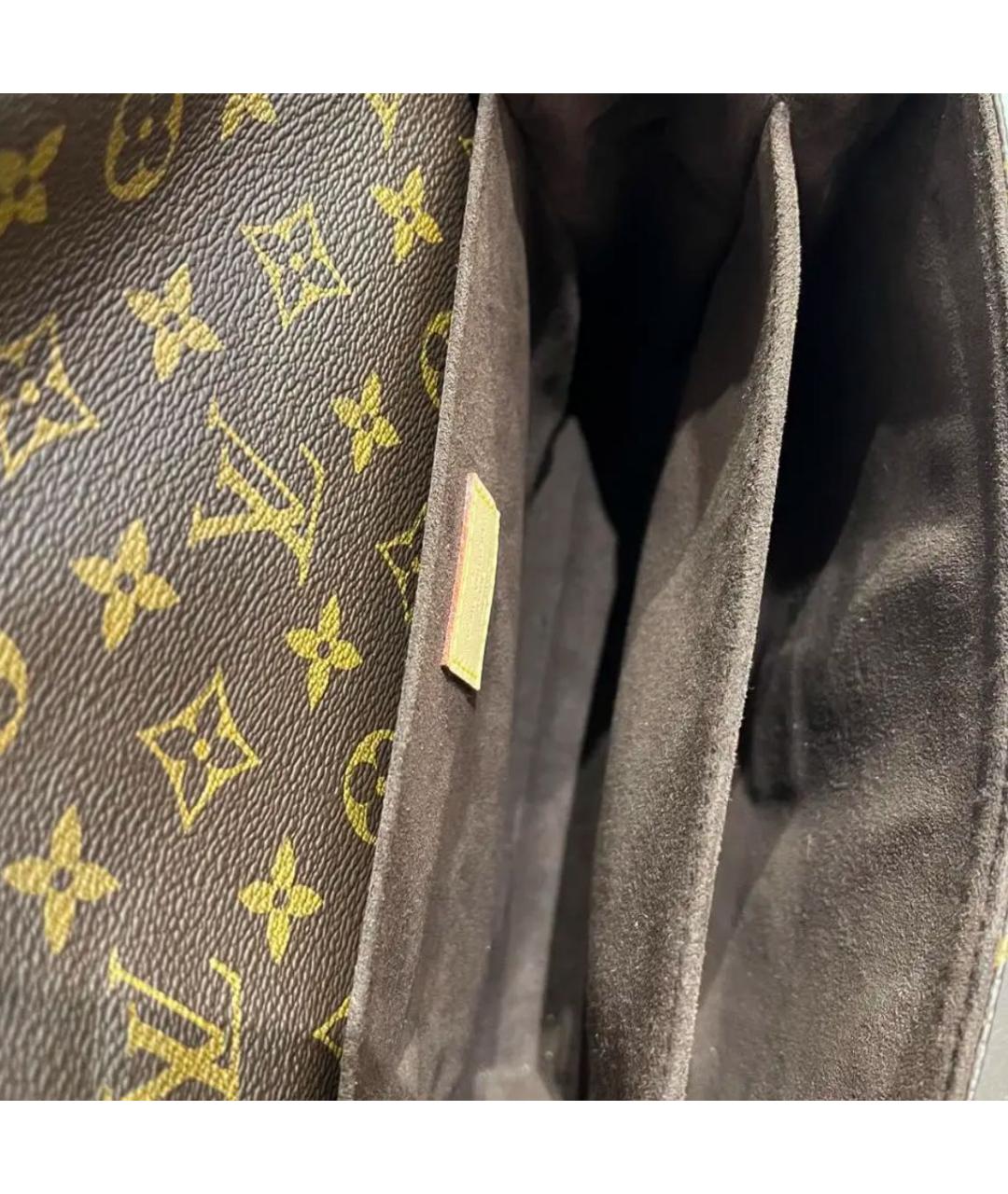 LOUIS VUITTON Коричневая кожаная сумка через плечо, фото 4