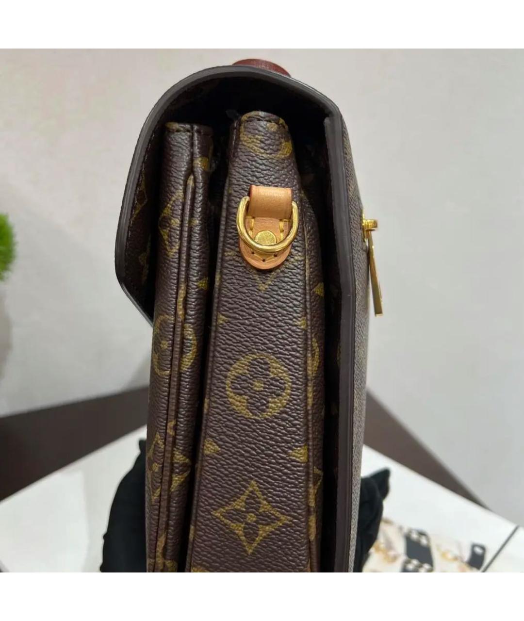 LOUIS VUITTON Коричневая кожаная сумка через плечо, фото 8