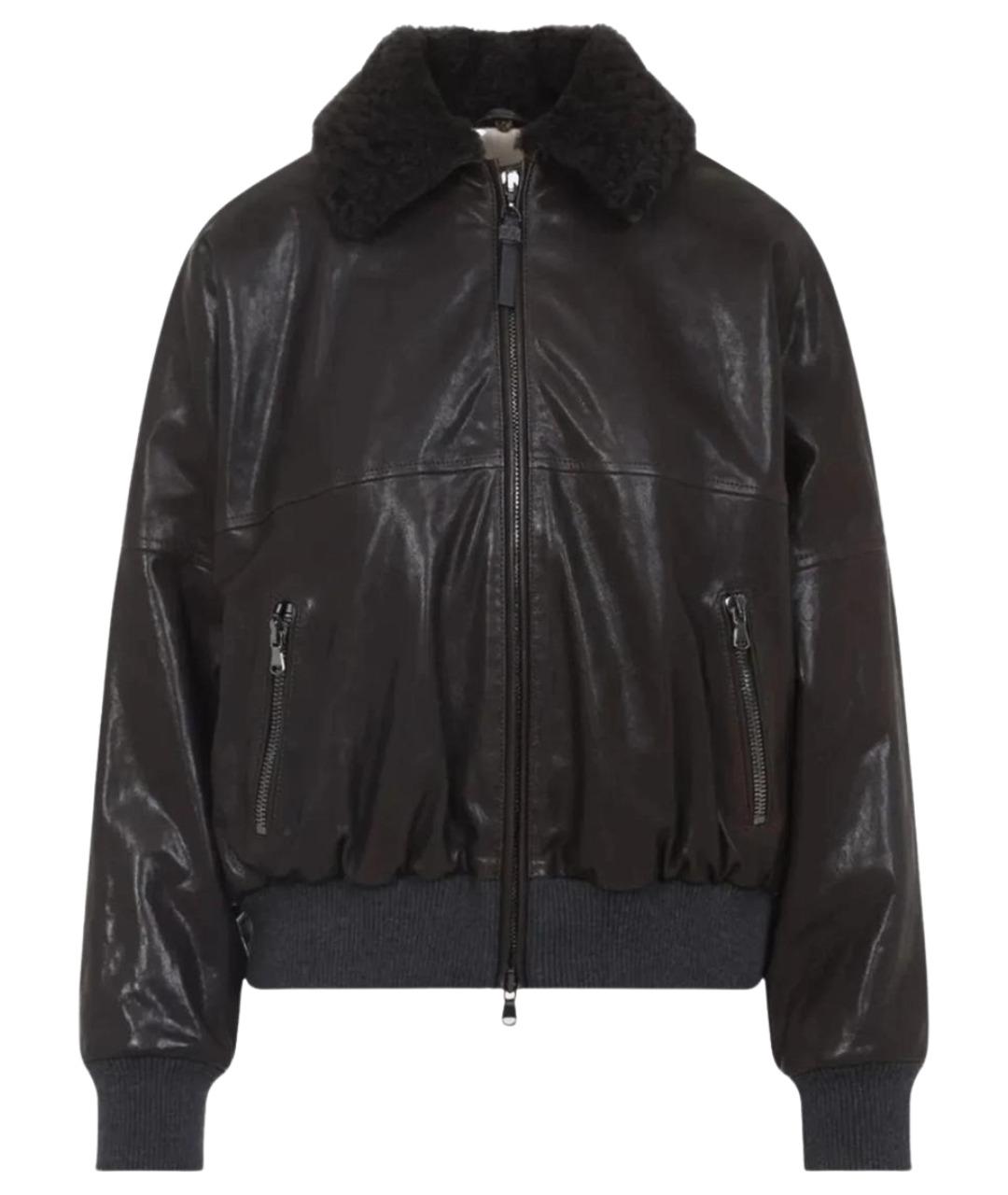 BRUNELLO CUCINELLI Коричневая кожаная куртка, фото 1