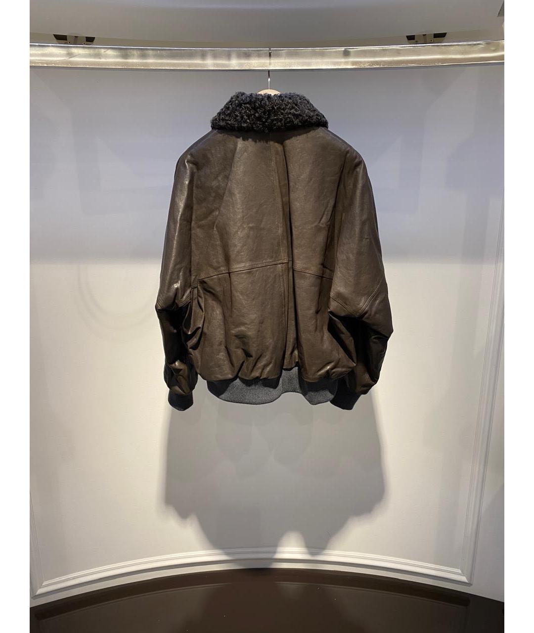 BRUNELLO CUCINELLI Коричневая кожаная куртка, фото 3