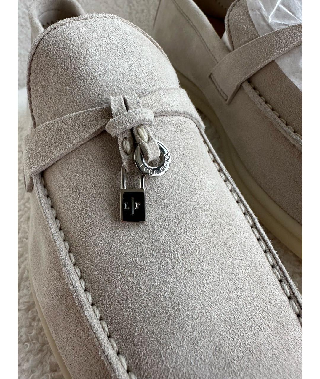 LORO PIANA Серые замшевые лоферы, фото 4