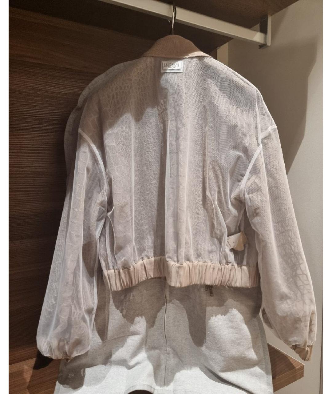 BRUNELLO CUCINELLI Бежевая шелковая куртка, фото 3